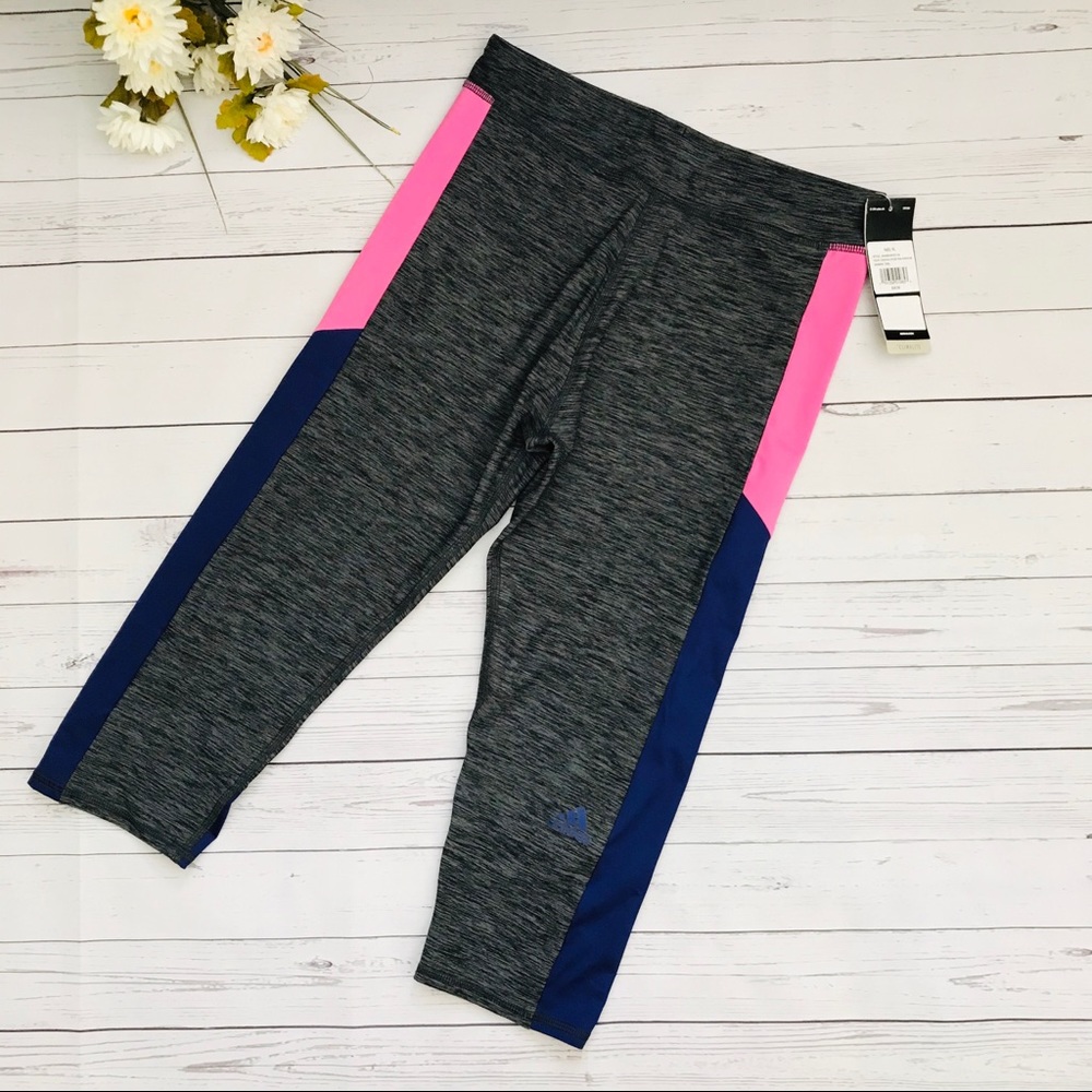 Girls Grey adidas activewear Capri Legging